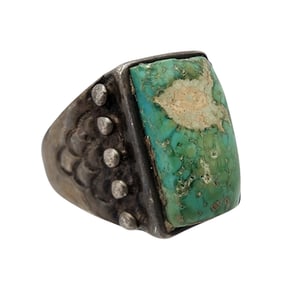 Vintage Navajo Sterling Turquoise Ring Sz 8.5