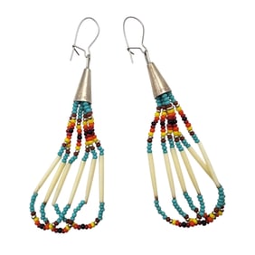 Southwestern Sterling Bead Earrings