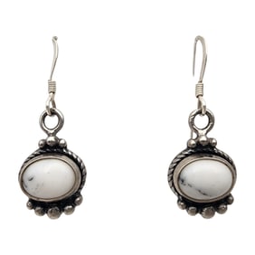 Southwestern Sterling White Buffalo Earrings