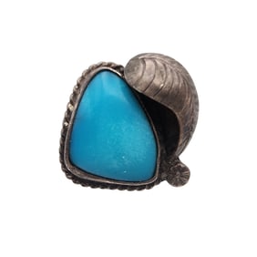 Vintage Navajo Sterling Turquoise Ring Sz 5.5