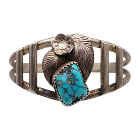 James Lee II Navajo Sterling Turquoise Cuff Bracelet