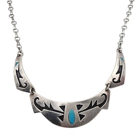 Southwestern Sterling Overlay Necklace