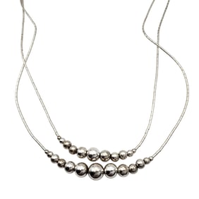 Southwestern Sterling Liquid Silver Bead Necklace