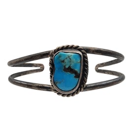 Vintage Navajo Sterling Turquoise Cuff Bracelet