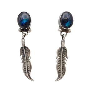 Nakai Sterling Feather Dangle Earrings