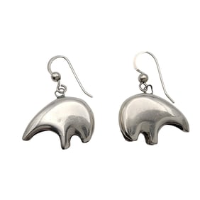 Southwestern Sterling Bear Dangle Earrings