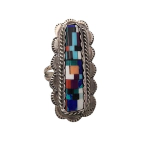 Southwestern Sterling Multistone Micro Inlay Ring