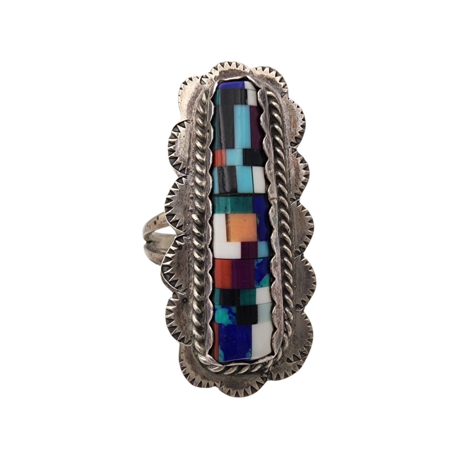 Southwestern Sterling Multistone Micro Inlay Ring (1 of 4)