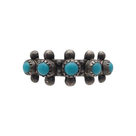 Bell Trading Post Sterling Turquoise Ring Sz 7