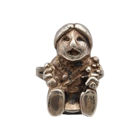 Vintage Southwestern Sterling Storyteller Ring Sz 8.25