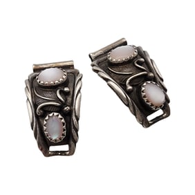 Richard Begay Navajo Sterling Mother of Pearl Watch Tips