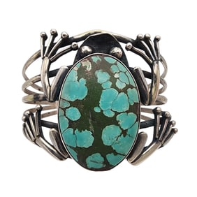 Southwestern Sterling Frog Cuff Bracelet