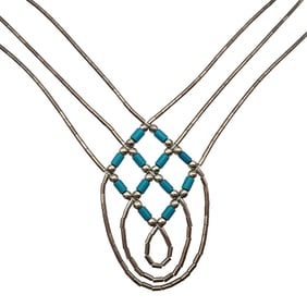 Southwestern Sterling Liquid Silver Bead Necklace
