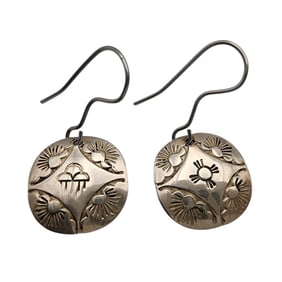Signed Navajo Sterling Stamped Earrings