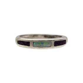 Signed Multistone Inlay Ring Sz 6