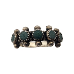 Southwestern Sterling Turquoise Snake Eye Ring Sz 8