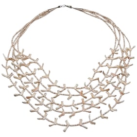 Southwestern Sterling Shell Fetish Bird Necklace
