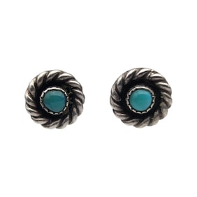 Vintage Navajo Sterling Turquoise Stud Earrings