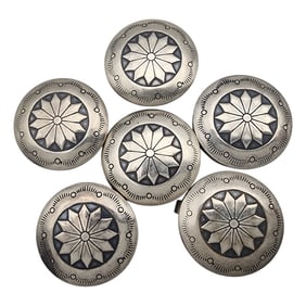 Navajo Sterling Stamped Button Covers