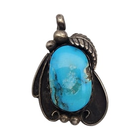 Vintage Navajo Sterling Turquoise Pendant