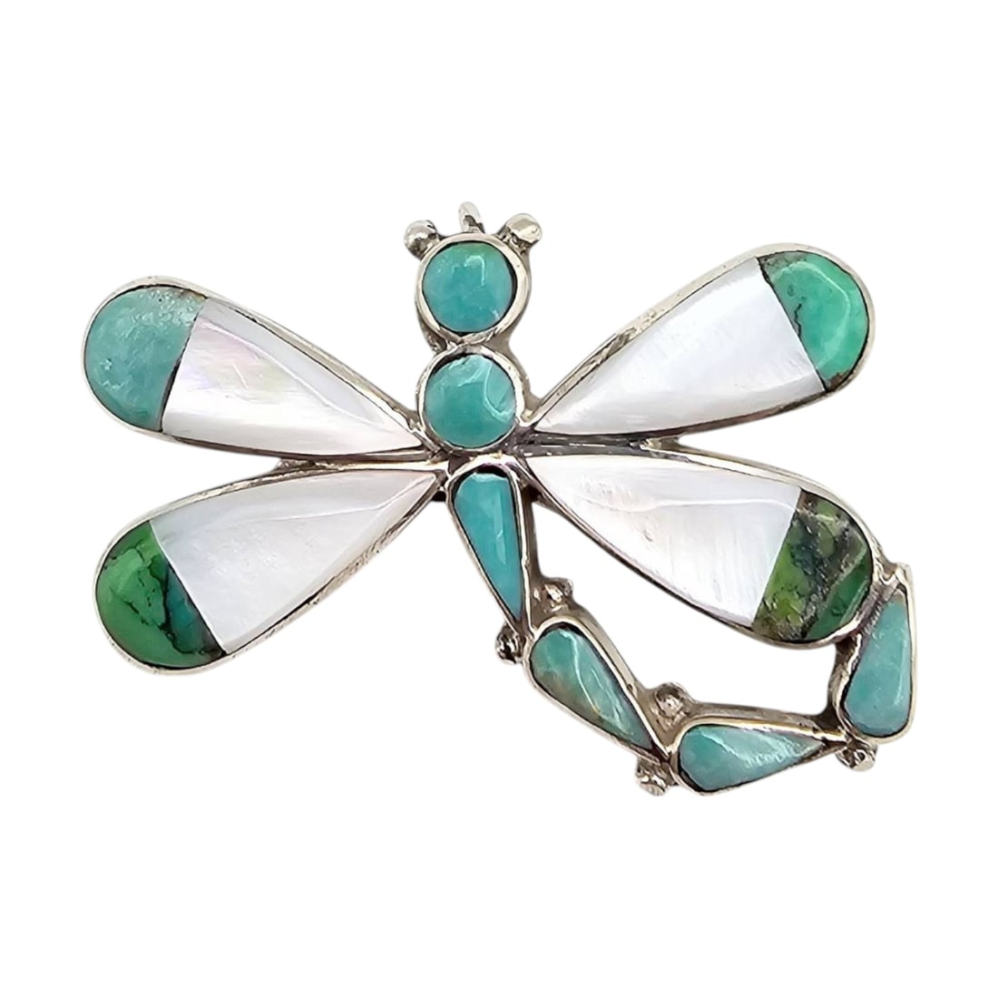 Angus Ahiyite Zuni Sterling Dragonfly Pin/Pendant (1 of 5)