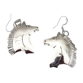 Louisse Yazzie Navajo Sterling Horse Earrings