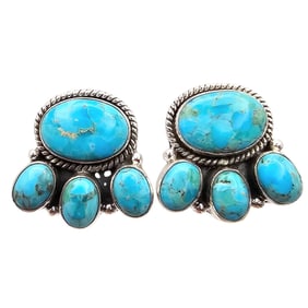 Hada Collection Sterling Kingman Turquoise Earrings