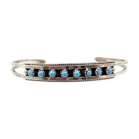 SS Kingman Turquoise Bracelet by Susie Livingston, Zuni