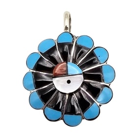 Romero Vacit Zuni Sterling Sun Face Pendant