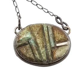 Navajo Sterling Kingman Turquoise Necklace by Scott Skeets