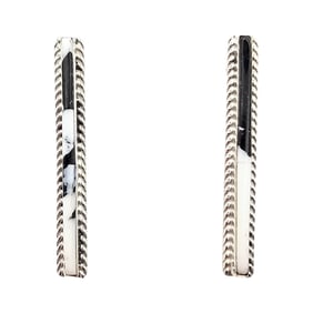 Allen Barney Navajo Sterling White Buffalo Turquoise Earrings