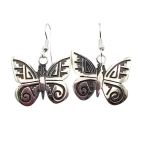 Sonny Gene Navajo Sterling Butterfly Earrings