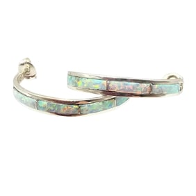 Jamie Johnson Navajo Sterling Opal Earrings