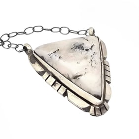 Sterling White Buffalo Turquoise Necklace by Antoinette Martinez