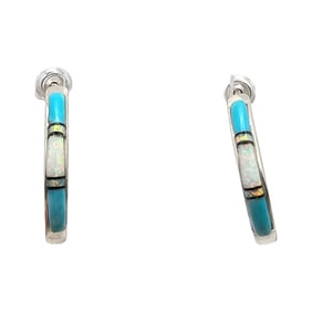 Laura Lincoln Navajo Opal Turquoise Earrings