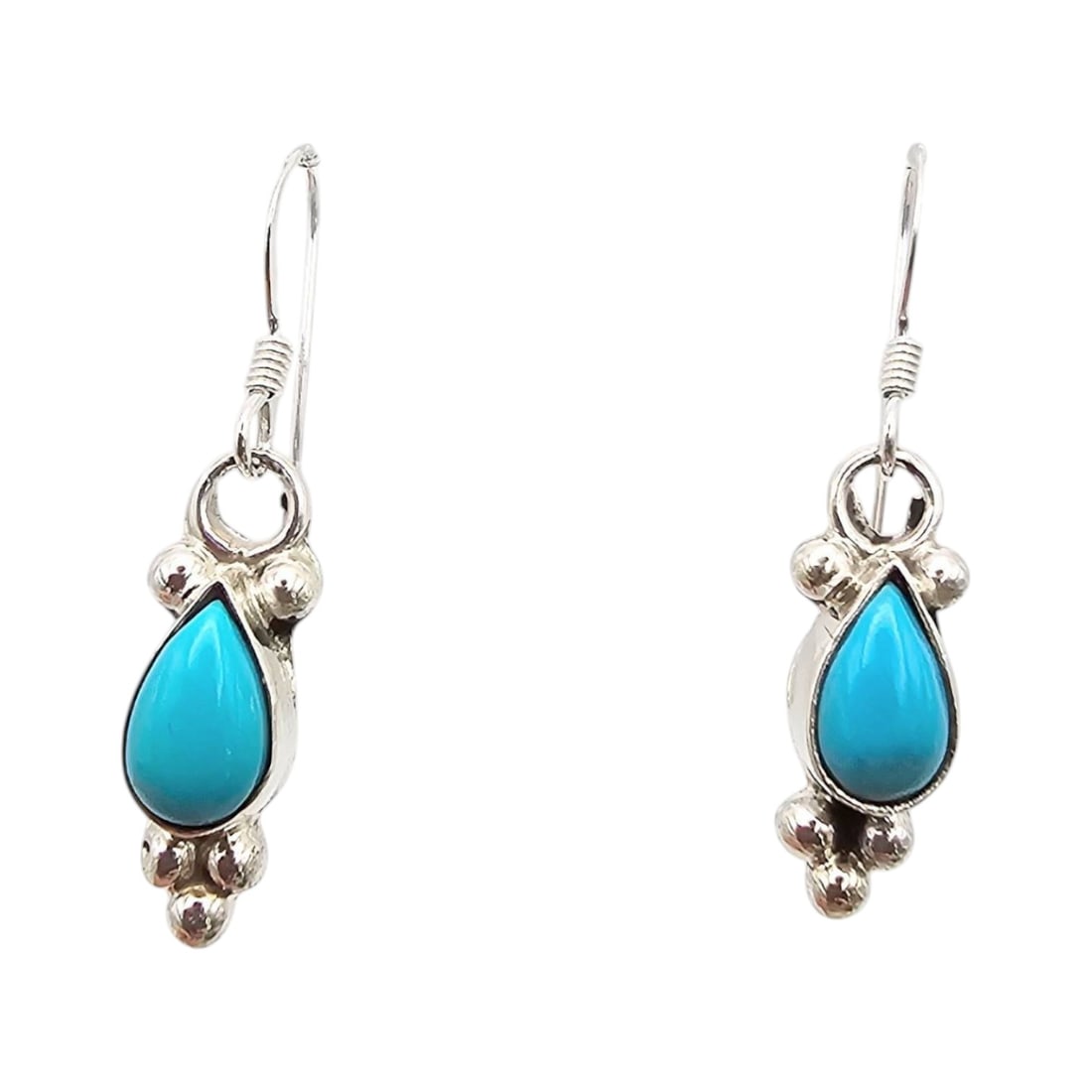 Geraldine James Navajo Sterling Kingman Turquoise Earrings (1 of 5)