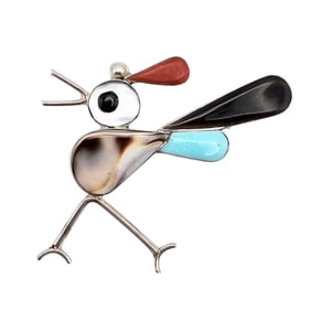 Kelly Edakie Zuni Sterling Multi-Stone Pin or Pendant