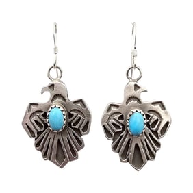 Genevieve Francisco Navajo Sterling Turquoise Earrings
