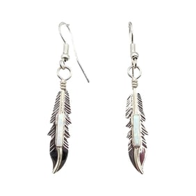 Allen Barney Navajo Feather Opal Earrings