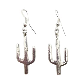 Tonya Yazzie Navajo Sterling Cactus Earrings