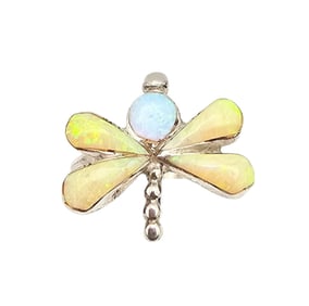 Charlie Swain Zuni Sterling and Opal Dragonfly Ring, Size 7