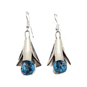 Louisse Yazzie Navajo Sterling Kingman Turquoise Earrings
