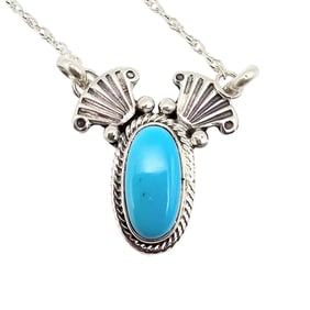 Sterling Navajo Necklace with Turquoise by Verley Betone