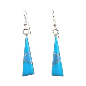 Navajo Sterling and Turquoise Earrings by Mary Yazzie