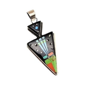 Gilbert Smith Navajo Sterling Multistone Pendant