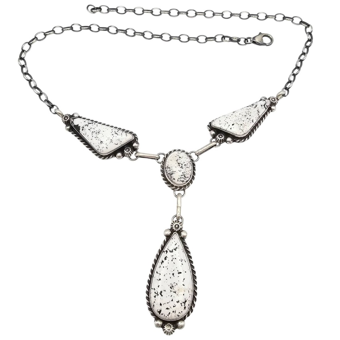 Augustine Largo Navajo Sterling White Buffalo Turquoise Necklace Set (1 of 5)