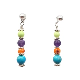 Corrraine Smith Navajo Sterling Multi-Color Earrings