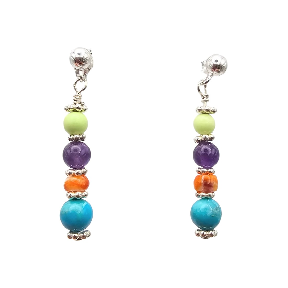 Corrraine Smith Navajo Sterling Multi-Color Earrings (1 of 4)