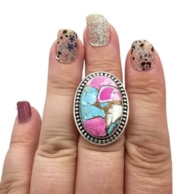 Navajo Sterling Cotton Candy Ring by Tia Long