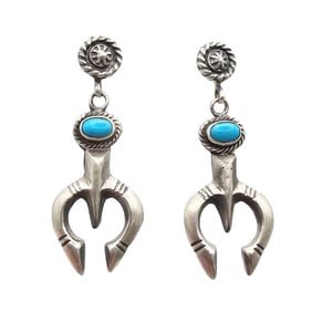 Annie Spencer Navajo Sterling Kingman Turquoise Earrings